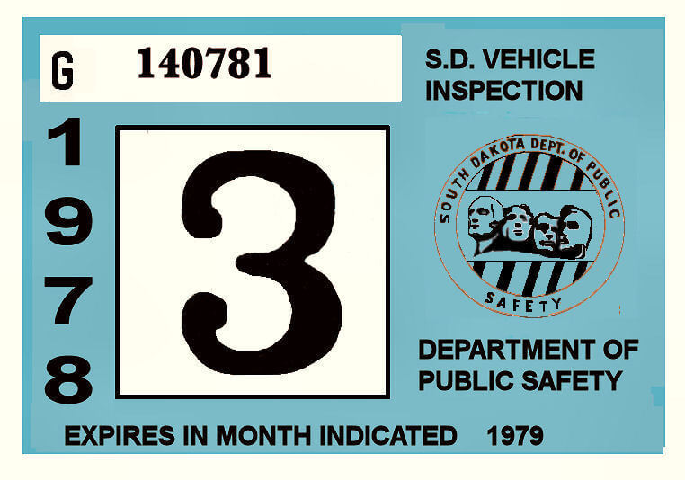 (image for) 1978-79 South Dakota INSPECTION Sticker
